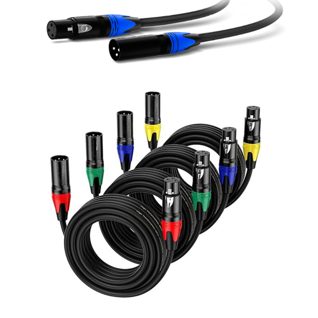 XLR Cables XLR Microphone Cable 1m 2m 3m 5m 10m Gold-Plated 3-pin XLR Speaker Cable Male to Female Balanced Mic Cable