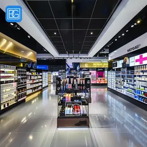 Luxury Cosmetic Display Furniture Beauty Supply Showcase Perfume Store Counter Wig Display Cabinet Beauty Hair Store