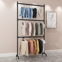 Changyi MM-036 Étagère à vêtements moderne à trois niveaux, détachable, pliable, en métal, murale, multifonctionnelle, gain de place