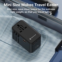 Adaptateur multi-prises Wontravel UK/EU PD à charge rapide GaN 160W pour téléphone portable, ordinateur portable et appareil photo avec port Type-C, chargeur mural de voyage