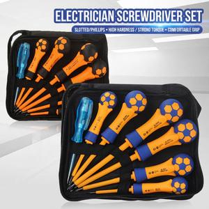 Electric <b>Screwdriver</b> Set 7 Pcs Insulated Anti-Slip Handle Industrial Grade Cross Flat Head Bit Rust Prevention Treatment - Product Image 1