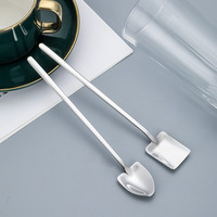Cuillère à glace en acier inoxydable 304 à long manche, finition miroir, agitateur créatif pour cocktails et miel, petite cuillère distinctive pour ingénieurs