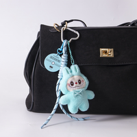 Porte-clés en peluche Bubu rose Kawaii, pendentif de dessin animé, écologique et durable, pour sac d'école, cadeau