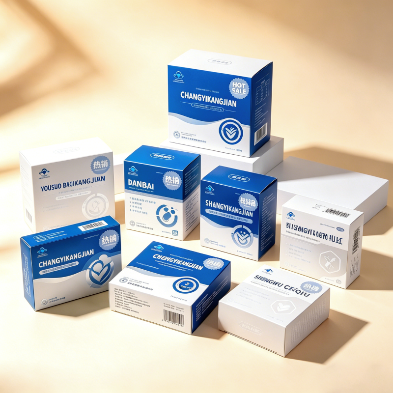 Customized Recyclable Rigid Small Box White Cardboard Paper Box Medicine Supplement Syrup Multivitamin Gold Foil Embossing