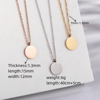 Acier inoxydable argent or rose 18 carats plaqué noir colliers à disque rond nom personnalisé date d'anniversaire texte bijoux collier