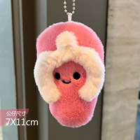 Porte-clés en peluche douce en forme de tongs, pendentif 3D de dessin animé, décoration de sac
