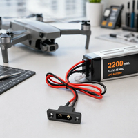 Amass XT90E-M Stecker, männlicher Batterieanschluss, montierbares Pigtail-Kabel, XT90 Panel-Mount-Stecker mit 30 cm Kabel für RC Lipo Akku