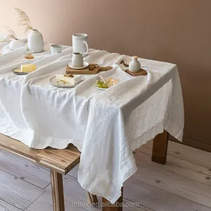 China supplier 100% cotton linen table cover/pure linen table cloth