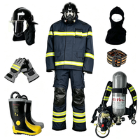 Setelan Pemadam Kebakaran Tahan Api dengan Helm SCBA, Sarung Tangan, Sepatu, dan Tudung untuk Penyelamatan