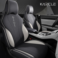 Housses de siège auto en fibre synthétique entièrement enveloppantes avec broderie, coussins sur mesure toutes saisons pour BYD Song Plus DM-i