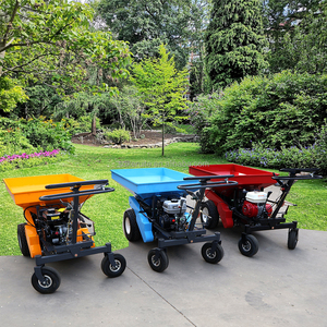 Esparcidor de compost manual autopropulsado, esparcidor de césped de doble disco, esparcidor de fertilizante de jardín rotativo de área amplia - Product Image 3