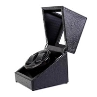 TONVIC Remontoir automatique double pour montres avec moteur silencieux Boîte de présentation en cuir PU Organisateur de rangement de bijoux Boîtes de montres