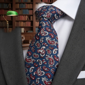 สีฟ้าสีแดง Paisley Tie เนคไทคอ Tie,Corbata,Gravate,Krawatte,Cravatta,แฟชั่น - Product Image 2
