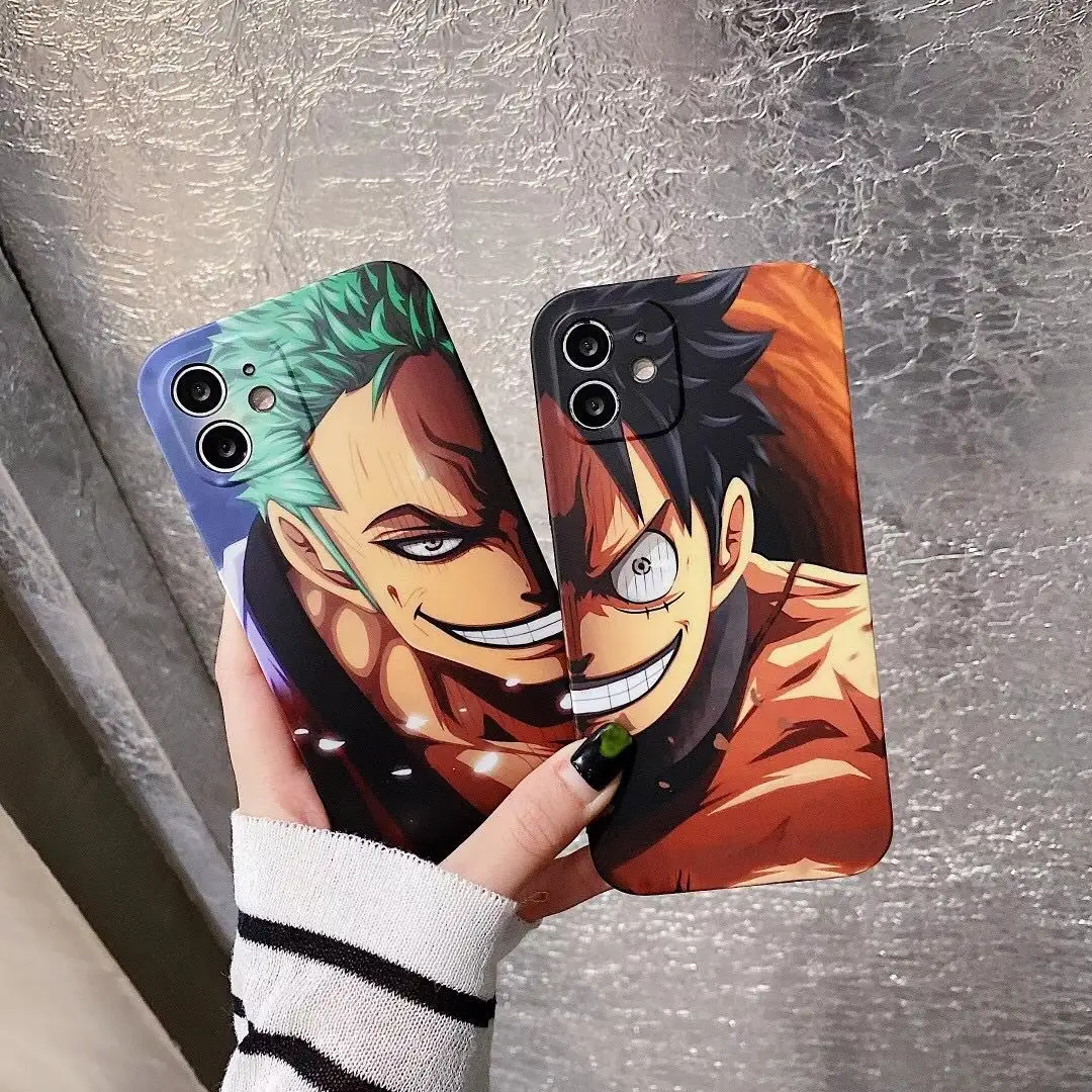 Japan Anime Cartoon Funny One Piece Luffy Zoro Soft IMD Protective Case Cover for Iphone 12 13 11 Pro Max XS XR 7 8 plus