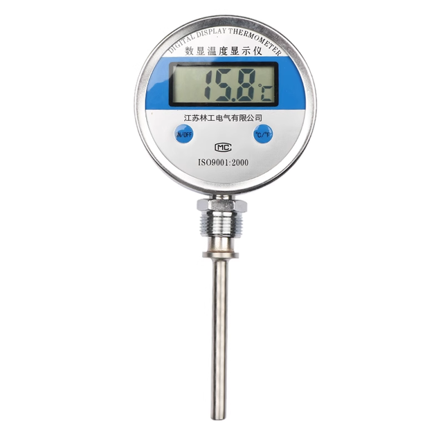 Battery Powered Digital Display Bimetal Thermometer Industrial High Precision Radial Design