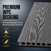 Tarima de WPC Cuadrada Resistente con Acabado Cepillado y Grano de Madera 3D, Impermeable y Antideslizante para Uso Residencial y en Parques al Aire Libre