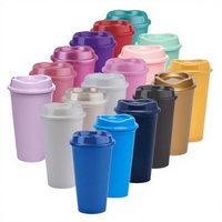 Juego de tapas para vaso térmico de café, capacidad de 12 onzas, solo lavar a mano (vaso tipo termo/vaso de plástico)