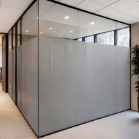 Cloison en verre moderne avec cadre en aluminium, épaisseur 8 mm, 7+ panneaux pour la division des espaces de bureau, d'école et de salle de bain, installation facile