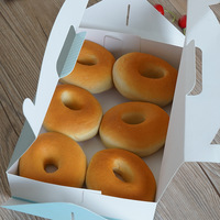 Boîte à gâteaux rectangulaire portable personnalisable pour l'exportation, impression offset, pour donuts et pâtisseries, prix réduit