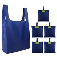 Sac fourre-tout pliant en nylon et polyester, de haute qualité, 5 unités