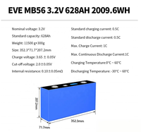 Batteries lithium-ion prismatiques de qualité A EVE 280 Twin Terminal 280ah 314AH MB56 628AH 3.2V en stock UE/US pour le stockage d'énergie solaire
