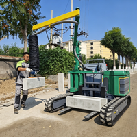 Chariot de construction routière à chenilles pour le placement de pavés et d'éléments en béton