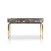 Designer italien Visionnaire table console de luxe pour salon en pierre d'agate meuble TV meuble décoratif