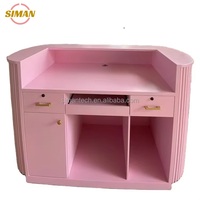 Siman personnalisable haute qualité rose bois clou Spa réception moderne petit Design pour Salon de beauté salon de coiffure hôtels centres commerciaux