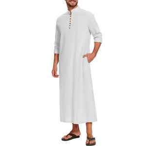 Nueva llegada en todos los colores y tallas personalizadas: Cómodas túnicas islámicas para hombre, ligeras, estilo vintage, informales y transpirables. - Product Image 3