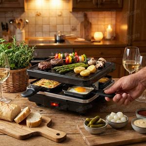 Table de barbecue Teppanyaki électrique à contrôle de température pour <span class=keywords><strong>4</strong></span> personnes, antiadhésive, pour fête, usage domestique et commercial - Product Image 4