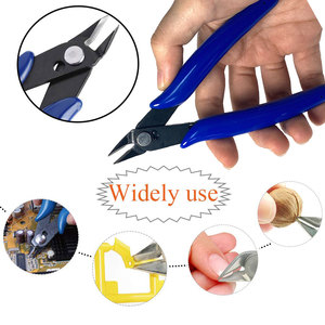 Pince coupante de 5 pouces à coupes droites, poignée en plastique, mini pince coupante pour bricolage, outils à main, pince à bec plat long pour bijoux - Product Image 5