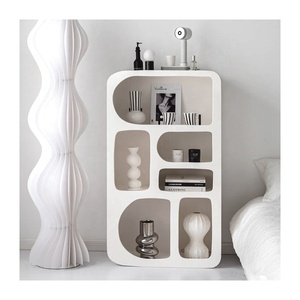 Supply furniture store living room small bathroom storage corner floor cabinet cream Nordic style wood kids' cabinets