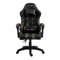 Chaise de jeu ergonomique moderne en cuir PU avec vérin à gaz à 3 positions, pivotante et inclinable, chaise de bureau noire pour ordinateur
