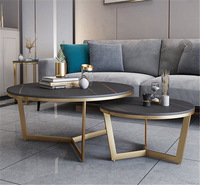 Mobilier de salon rond, moderne, blanc, centre de table, ensemble table basse en marbre
