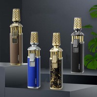 Nouveaux torches à gaz rechargeables au butane coupe-vent briquets au butane Jet flamme torche briquet pour cheminées à cigares Camping