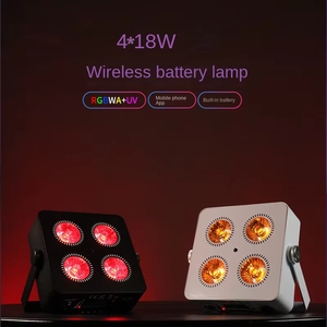 Mj Sân Khấu Mini Có Thể Sạc Lại 4*18W Rgbwa UV Par Lights Pin-Powered 6-1 Uplights App Không Dây <span class=keywords><strong>DMX</strong></span> Điều Khiển Từ Xa - Product Image 3