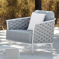 Canapé de jardin en corde tissée haut de gamme mobilier d'extérieur ensembles de jardin canapé en rotin de salon extérieur de luxe