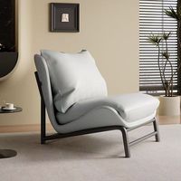 Meubles de salon confortables - Chaise longue d'extérieur moderne en cuir avec dossier inclinable réglable et rembourrage en mousse écologique