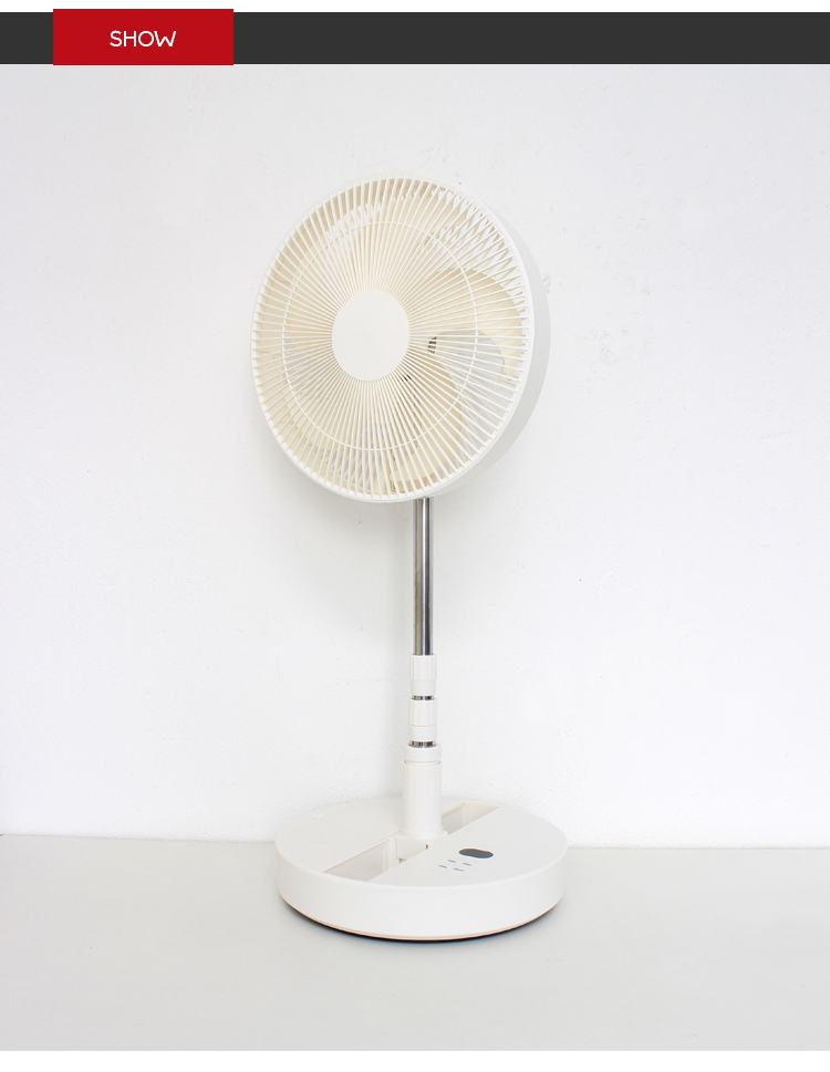 12 Inch 5 Blades Oscillate Retractable Stand Fan 12V Remote Retractable Table Fan 12 Inch  Portable Folding Retractable Fan