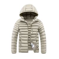 Veste d'hiver streetwear à capuche, matelassée en nylon, coupe ajustée, épaisseur standard, fermeture éclair, sélectionnée avec soin, en stock
