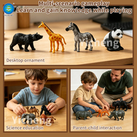 Ensemble de 12 figurines d'animaux sauvages de la savane réalistes de 3 pouces en PVC, figurines de zoo et de jungle, jouets éducatifs pour enfants et tout-petits EN71 CPC