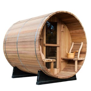 Cabine extérieure en bois massif de cèdre rouge, sauna intérieur humide et sec pour 4 à 6 personnes, relaxation hôtelière avec fonction de vapeur sèche, fabriqué au <span class=keywords><strong>Canada</strong></span> - Product Image 1