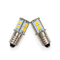 Ampoule LED T10 E10 6V 10SMD blanc chaud à culot à vis, lampe de remplacement pour étoile de Noël, étoile de l'Avent et éclairage de maison de poupée