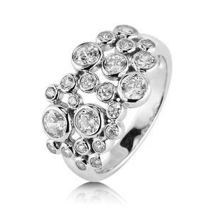 Anello con Design a Motivo Rotondo Irregolare, Anello Classico da Donna - Product Image 1