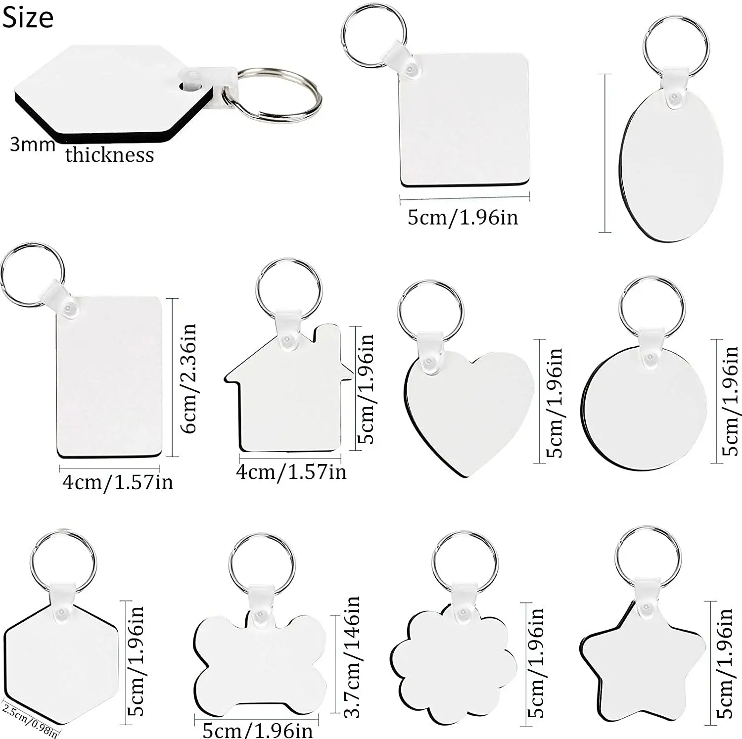 Деревянный держатель для ключей на заказ кольцо в объемных цепях оптовая продажа двухсторонние брелоки Mdf сублимационные брелки заготовки