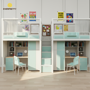 Lit superposé en métal moderne pour dortoir scolaire, mobilier de chambre, système de lit avec armoire intégrée, gain de place, pour enfants et adolescents, CE - Product Image 3