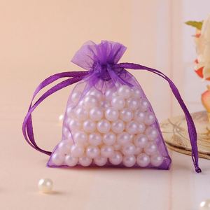 15*20cm <b>Drawstring</b> Organza Mesh <b>Bag</b> for Gift Packaging Mesh Jewelry Pouches for Party Wedding With LOGO Custom - Product Image 4