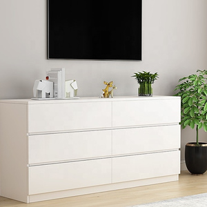 <span class=keywords><strong>Commode</strong></span> de Luxe en Bois Moderne Laqué Blanc pour Chambre à 6 Tiroirs - Product Image 1