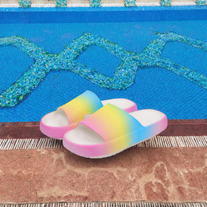 รองเท้าแตะแบบเปิด Eva สไตล์ยุโรปขายดีที่สุด แฟชั่นสำหรับผู้หญิง สีชมพู ลายรุ้ง สำหรับใส่ไปชายหาด ขายส่งสำหรับฤดูใบไม้ร่วง - Product Image 2