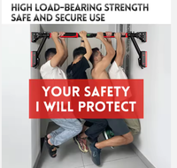 Barre de traction murale multifonctionnelle avec support de sécurité pour usage domestique à fixer sur une porte